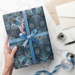 Blue Mysterium Space Mandala Geschenkpapier