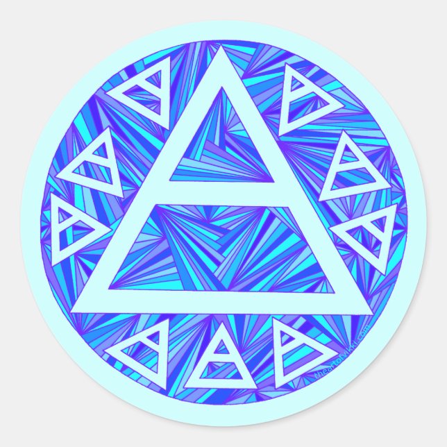 Blue Mystic Air Sign Symbol Plato Alt Runder Aufkleber (Vorderseite)