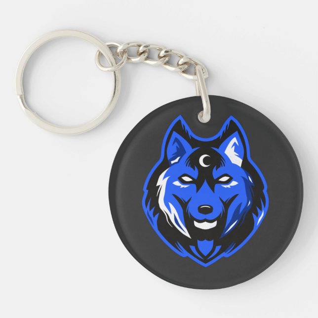 Blue Mystic Wolf Keychain (Devant)