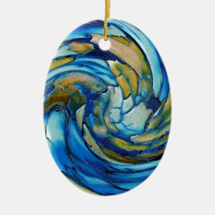 Blue N Gold Dolphin vs Eagle Ornament