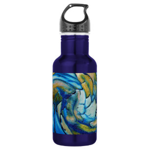 Blue N Gold Swirl Edelstahlflasche