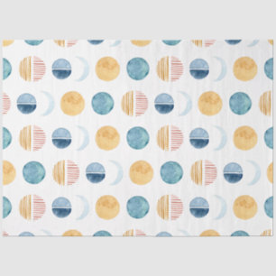 Blue n White Modern Sun n Moon Abstrakt Decoupage Seidenpapier