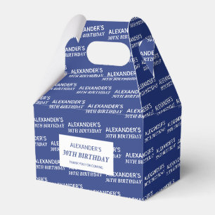 Blue Name & Age Birthday Gefälligkeitsboxen Geschenkschachtel