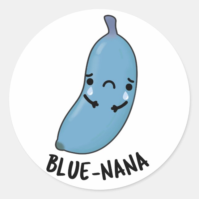 Blue-nana Funny Banana Pun Runder Aufkleber (Vorderseite)
