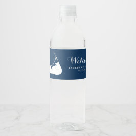 Blue Nantucket Island Map Wedding