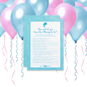 Blue Narwhal, der Mommy Best Baby Shower Game kenn Einladung