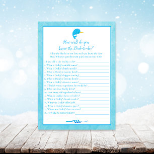 Blue Narwhal, der Vater Best Baby Shower Game kenn Einladung