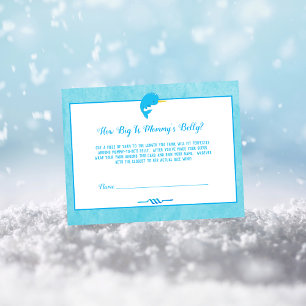 Blue Narwhal Mommy's Bly Size Baby Shower Game Einladung