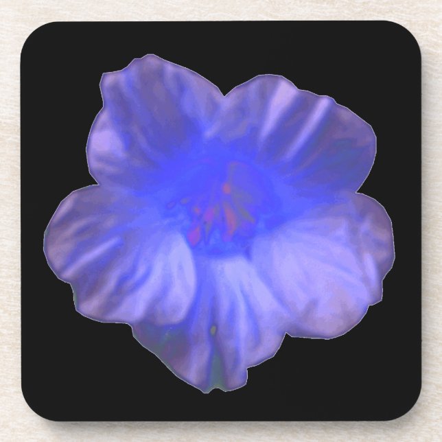 Blue Nasturtium Blume Cork Untersetzer (Vorderseite)
