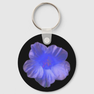 Blue Nasturtium Blume Schlüsselanhänger