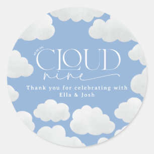 Blue Natural Cloud 9 Dusche modern und stilvoll Runder Aufkleber