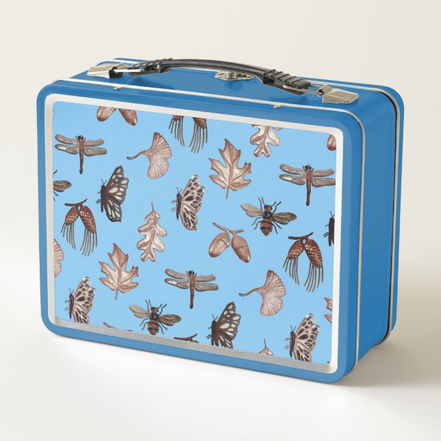 Blue Nature Print Lunch Box (Rückseite)