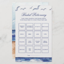 Blue Nausea Bridal Pictionary Game