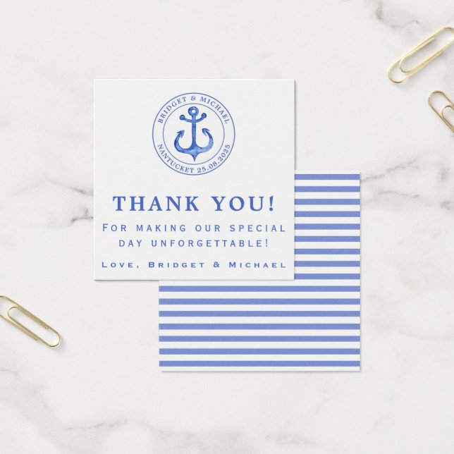 Blue Nautical Anchor - Nautical Wedding Vielen Dan (Büro)