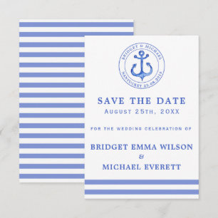 Blue Nautical Anchor Save the Date Hochzeit