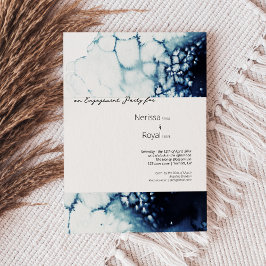 Blue Nautical Destination Wedding Engagement Party Einladung
