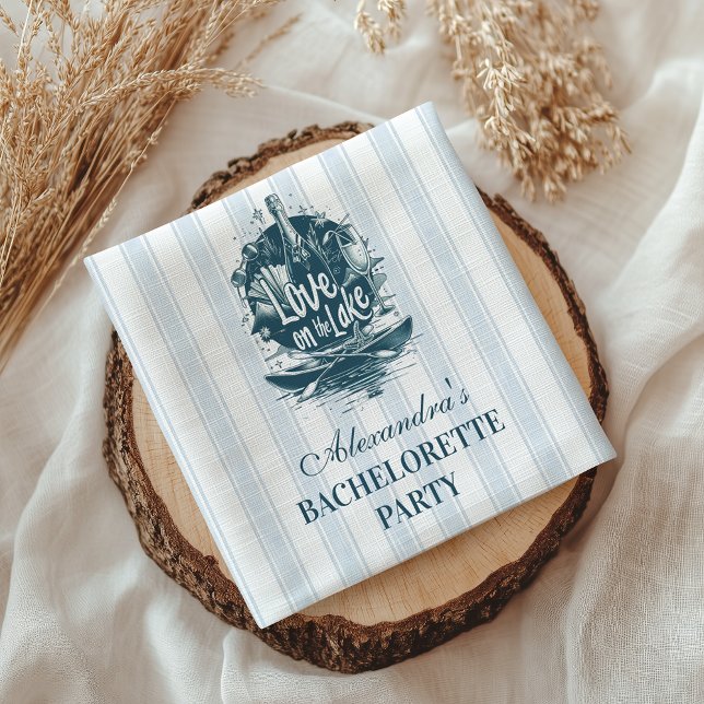Blue Nautical Lake Bachelorette Party Serviette (Von Creator hochgeladen)