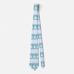 Blue Nautical Sailboat Coasters Stripes Krawatte