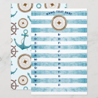 Blue Nautical Sailor Baby Dusche Name dieses Baby
