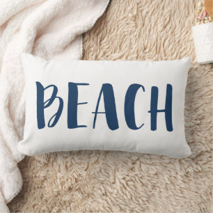 Blue Nautical Strip Beach House Lendenkissen