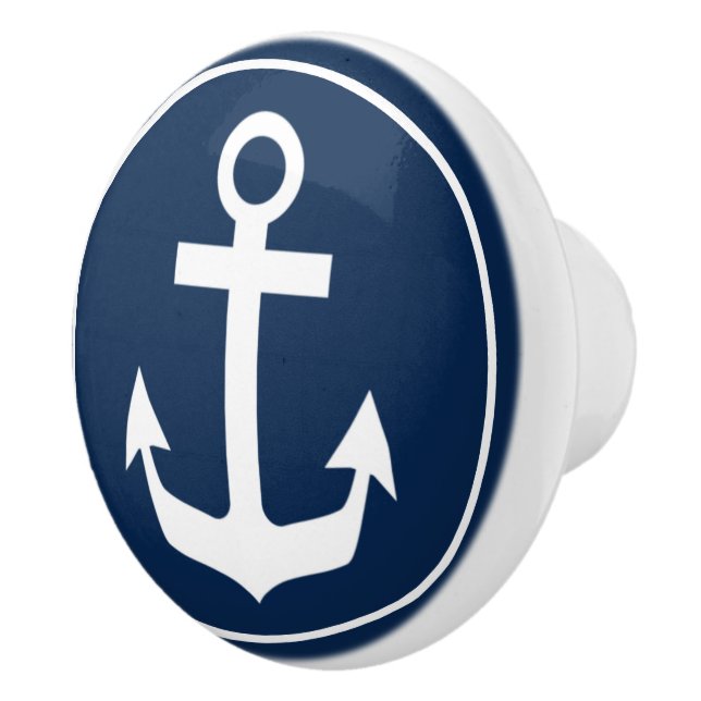 Blue Nautical Themed Keramikknauf (Rechts)