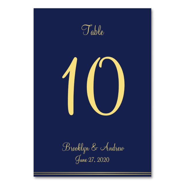 Blue Nautical Wedding Platzkarten Tafelkarten Tischnummer (Vorderseite)