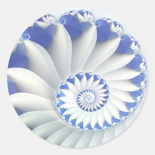 Blue Nautilus Runder Aufkleber