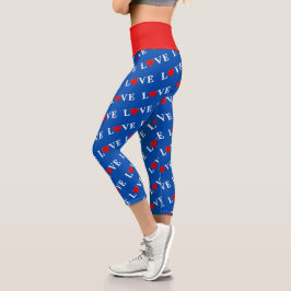 Blue Navy Blue LIEBE Elegante Stilvolle Moderne Mu Capri Leggings