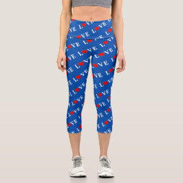 Blue Navy Blue LIEBE Elegante Stilvolle Moderne Mu Capri Leggings