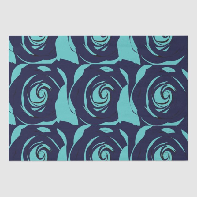 Blue Navy Blue Rose Blume Seidenpapier (Vorderseite)