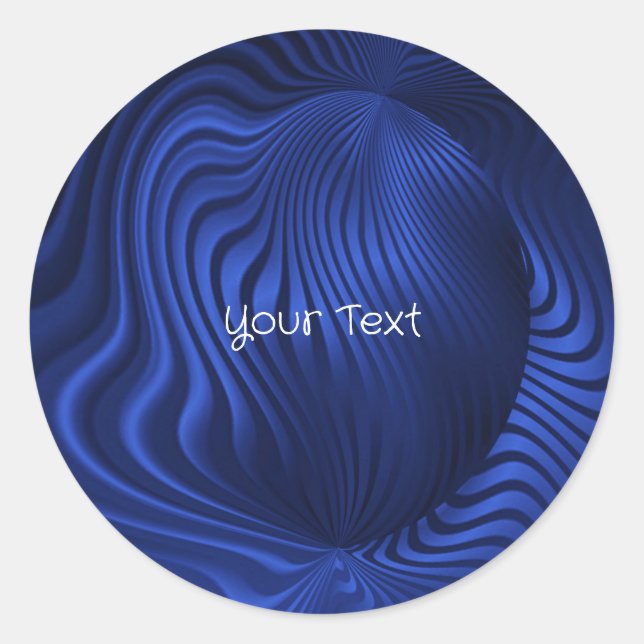 Blue Navy Decorative Classic Round Sticker (Vorderseite)
