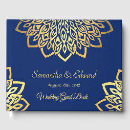 Blue Navy Gold Elegante Wedding Guest Book Gästebuch