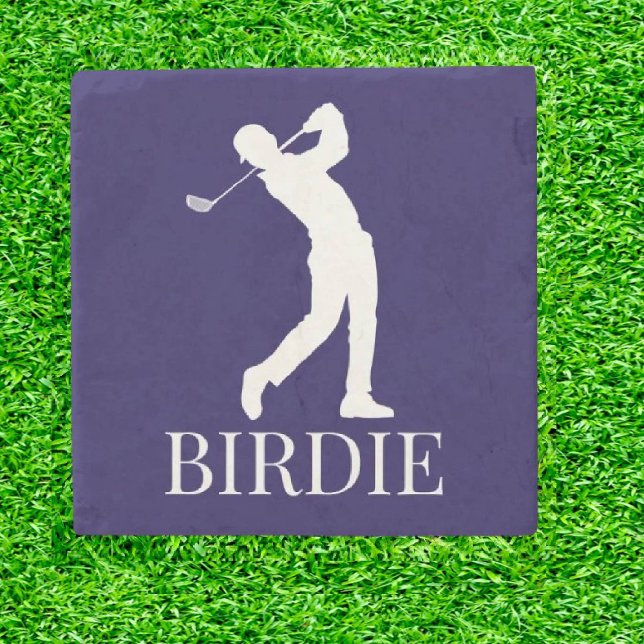 Blue Navy Man BIRDIE Steinuntersetzer (Tee Up Your Adventure!)