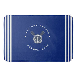 Blue Navy Nautic Anchor Yacht Club Team Nam Badematte