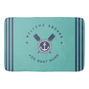 Blue Navy Nautic Anchor Yacht Club Team Nam Badematte