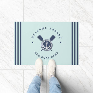 Blue Navy Nautic Anchor Yacht Club Team Nam Fußmatte