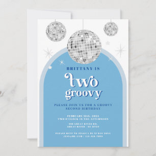 Blue Navy Retro Disco arch Einladung