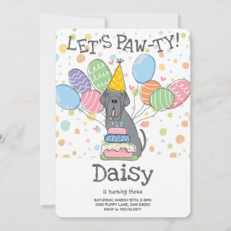 Blue Neapolitan Mastiff Dog Birthday Einladung