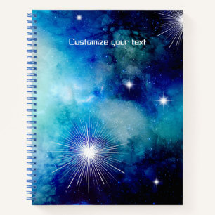 Blue Nebula Note Book Journal Sketchbook Notizbuch