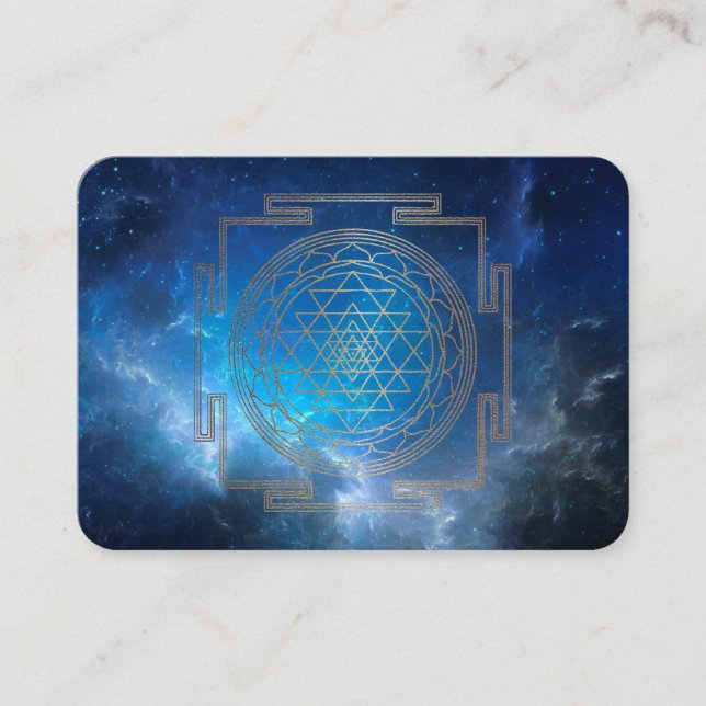 Blue Nebula Sri Yantra - Visitenkarte (Vorderseite)