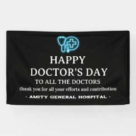 Blue Neon National oder International Doctor Day Banner