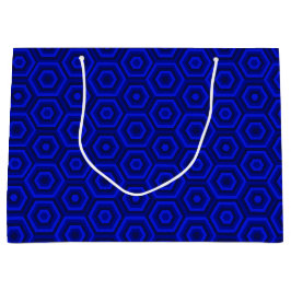 Blue Nested Hexagons Large Gift Bag Große Geschenktüte