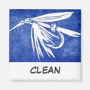 "Blue Net Fly" Dish Washer Status Magnet