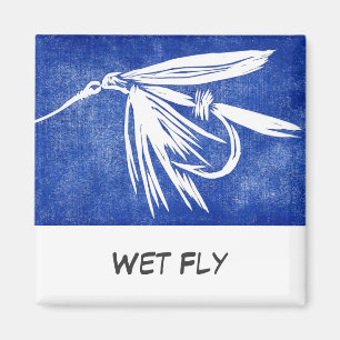 "Blue Net Fly" Flyfish Art Magnet