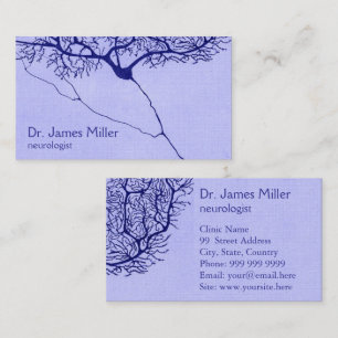 Blue Neurologist Business Card mit Neuron Zeichnen Visitenkarte