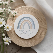 Blue Neutral Boho Rainbow Baby Shower