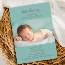 Blue New Baby Foto Geburtserklärung