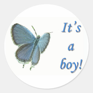 Blue New Baby Ost-Taille Es ist ein Boy Stiickers Runder Aufkleber