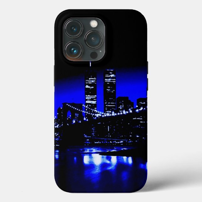 Blue New York City Night Case-Mate iPhone Hülle (Rückseite)