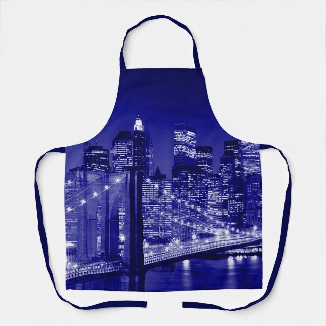 Blue New York City Night Schürze (Vorderseite)